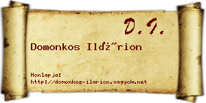 Domonkos Ilárion névjegykártya